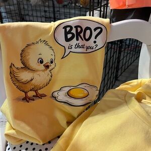 Gildan Yellow Kids Tee with Chick and Egg Design